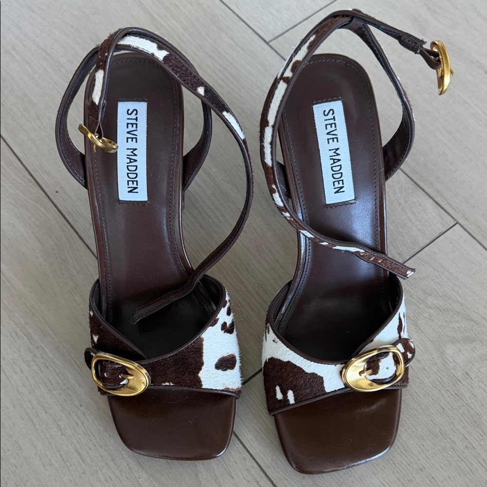 Pony hair cow hair animal print heels